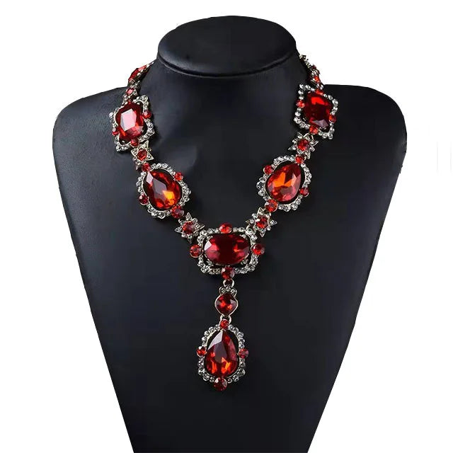 Luxury Austrian Crystal Glass Choker Necklace Women Jewelry Best Friendship Statement Necklaces Pendants For Bridal Wedding