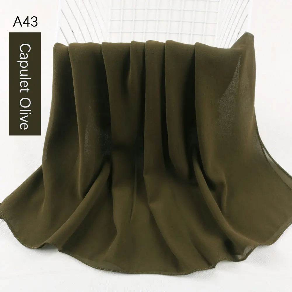 Muslim Women Chiffon Hijab Scarf Chiffon Soft Hijabs Shawl Long Scarves Wrap Headscarves For Muslim Fashion - AIAZ