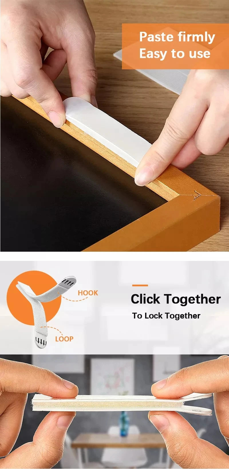 Punch-free Frame Tape Strips Assorted Mounting Self Adhesive Picture Frame Fixed Poster Wall Hook Decorate Fixing wall Hanger