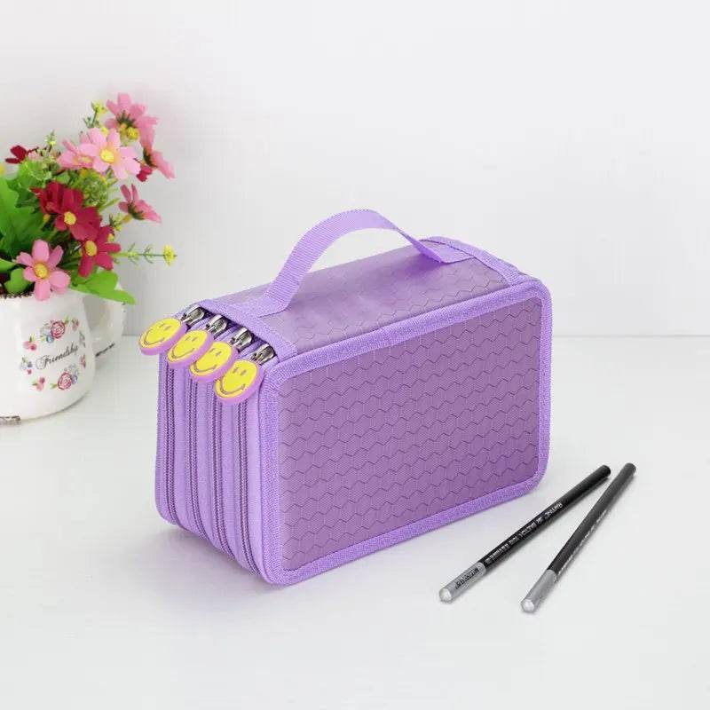 School Pencil Case Supplies Kit 36/48/72 Slot Stationery Pencilcase for Girls Compartment Pen Box Large Cartridge Bag Acsesories - AIAZ