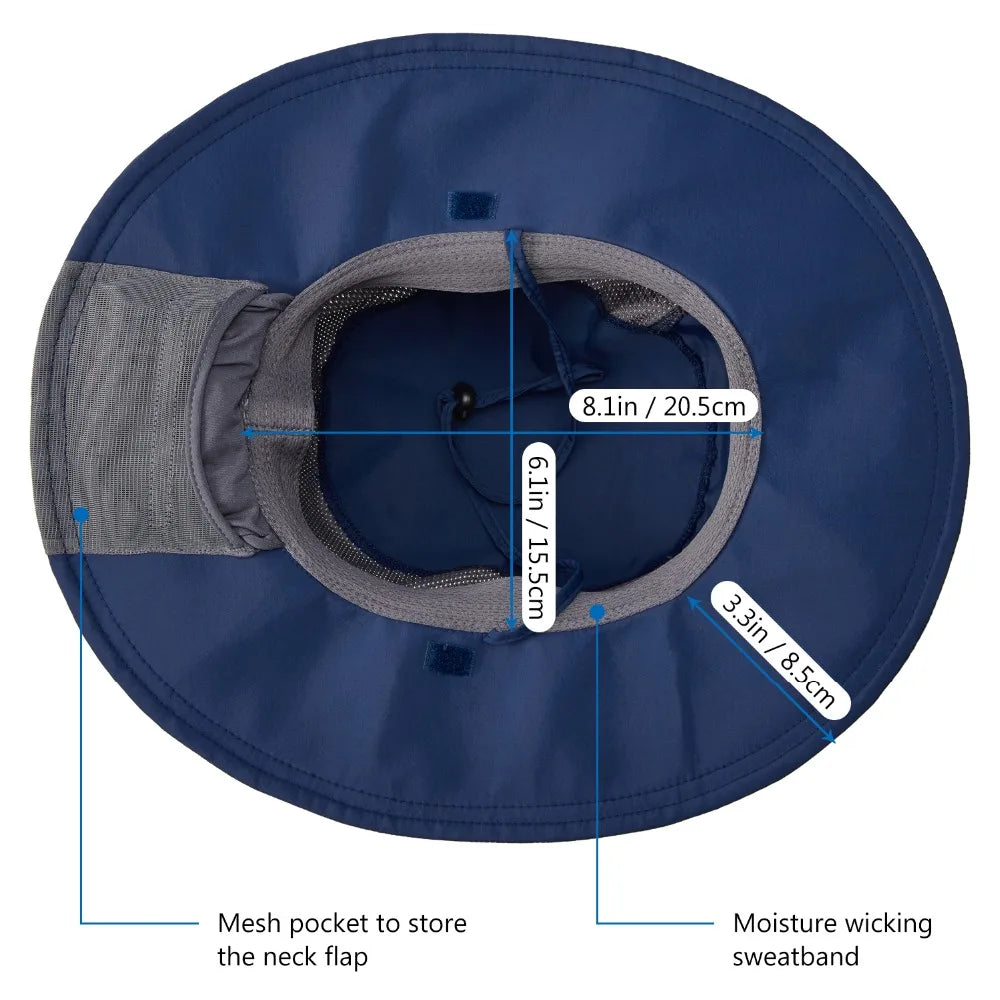 Bassdash UPF 50+ UV Protection Bucket Hat Water Resistant Wide Brim Tactical Fishing Hat Adjustable Size