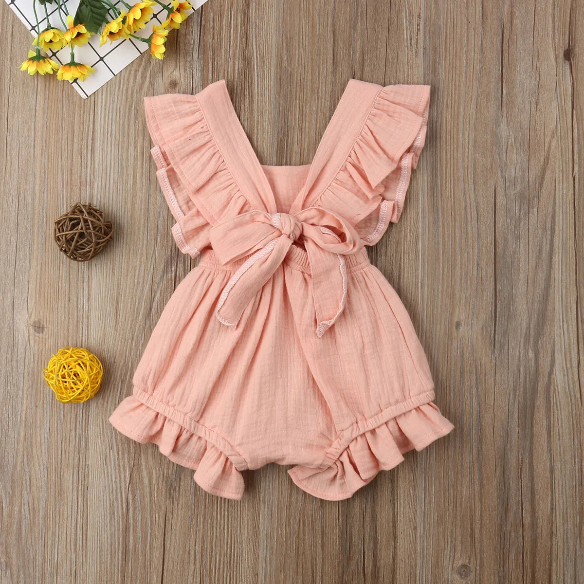 Citgeett sUMMER Newborn Baby Girls Ruffle Solid Color Bodysuit Jumpsuit Outfits Summer Casual Clothing Sunsuit