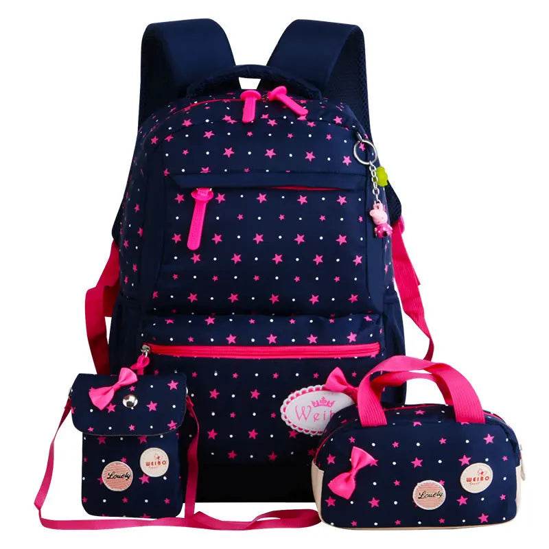 School Bags for Teenager Girls Printing travel bag for kids Orthopedic Backpack 3 pcs/Set school Backpacks sac a main mochila - AIAZ