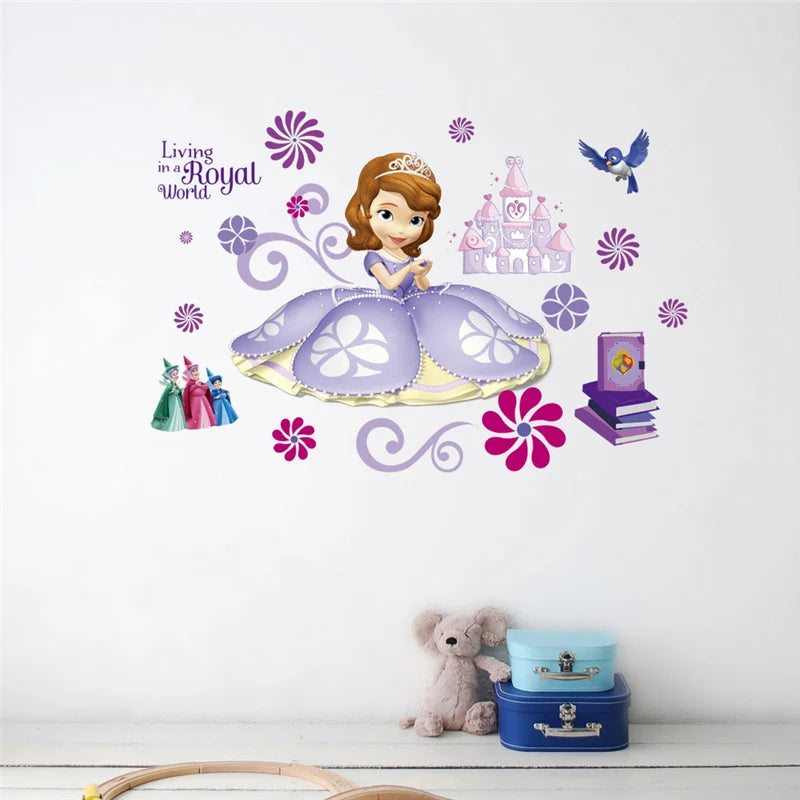 Cartoon Dancing Princess Tree Flower Wall Sticker For Kids Room Children Bedroom Computer Decoration Wall decals Poster Mural