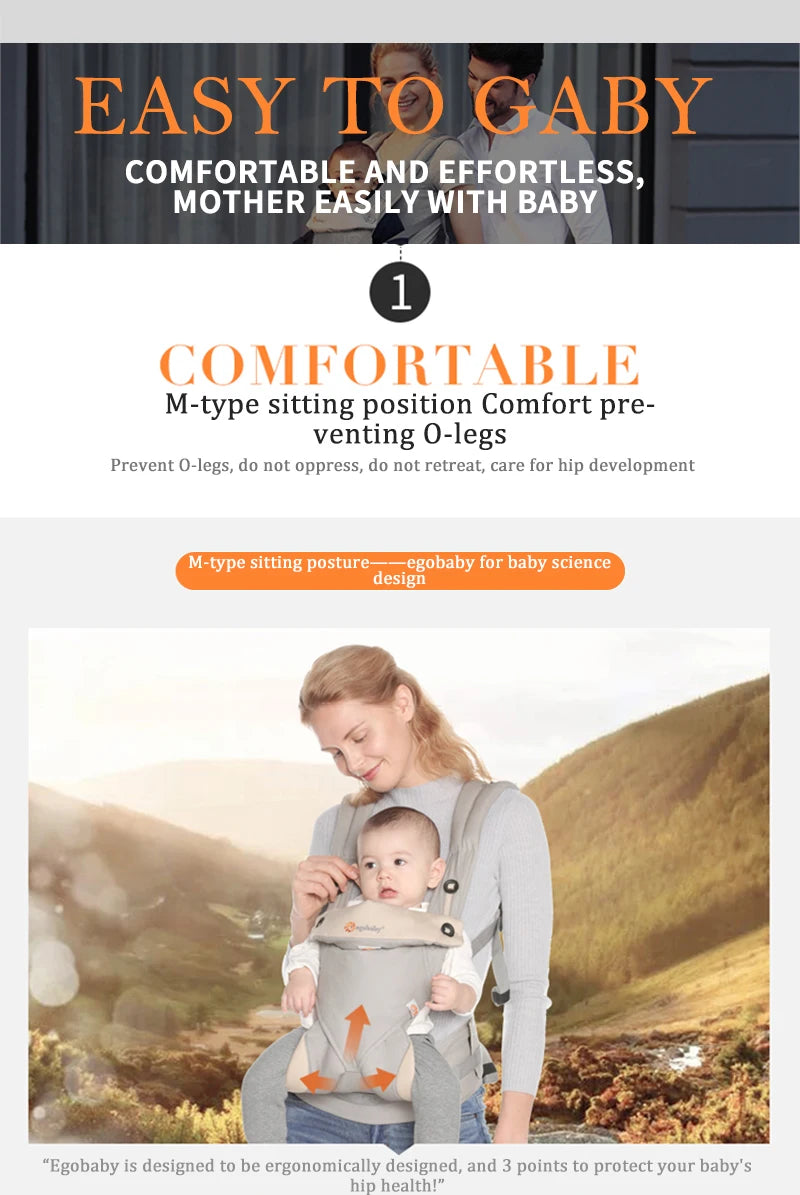 Egobaby Breeze Baby Carrier Multifunction Breathable Infant Carrier Backpack Kid Carriage Toddler baby Sling Wrap Suspenders 360