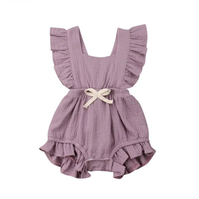 Citgeett sUMMER Newborn Baby Girls Ruffle Solid Color Bodysuit Jumpsuit Outfits Summer Casual Clothing Sunsuit