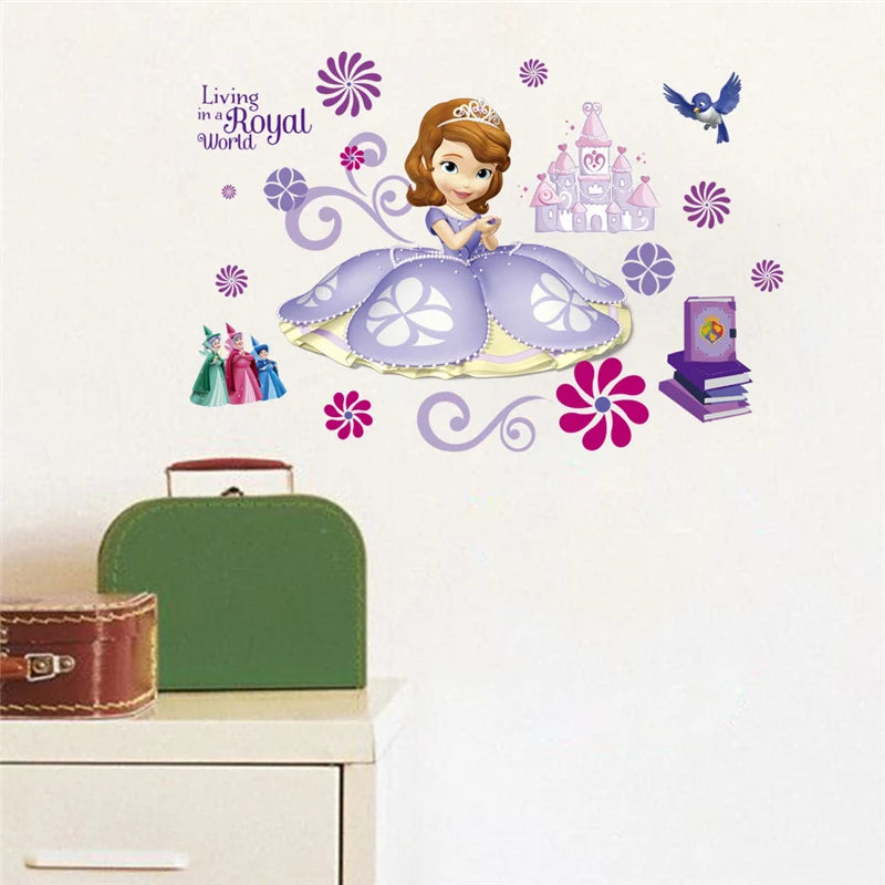 Cartoon Dancing Princess Tree Flower Wall Sticker For Kids Room Children Bedroom Computer Decoration Wall decals Poster Mural