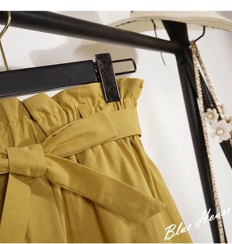 Summer Autumn Skirts Womens Midi Knee Length Korean Elegant Button High Waist Skirt Female Pleated School Skirt - AIAZ