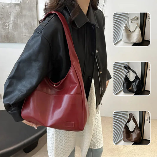 Retro PU Leather Hobo Bag