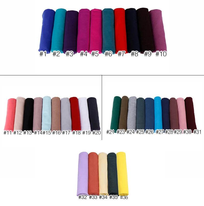 Hot Muslim Fashion Woman Soft Hijabs Scarf Shawl Plain Cotton Jersey Scarves Turban Women Long Shawls Head Wrap Headband Abaya - AIAZ