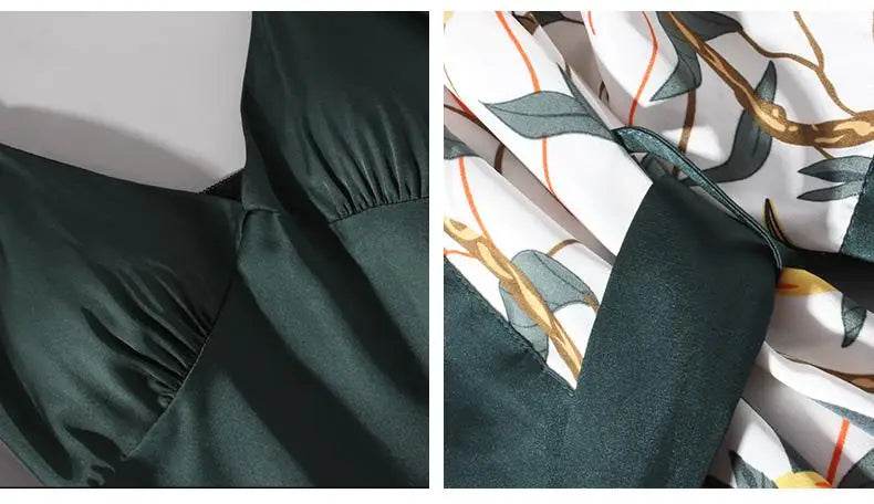 Pajamas Set Women Sleepwear Casual Satin Robe Suit Nightwear Lounge Wear V-neck Soft Pyjamas Kimono Bathrobe Gown Lingerie - AIAZ