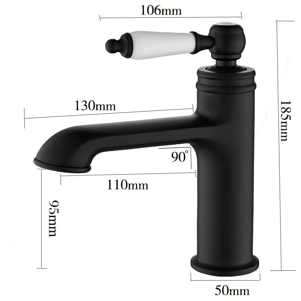 Bathroom Faucet Basin Mixer Black/Chrome Tap Single Handle Hot and Cold Water Brass Taps Becola Newest BR-2018A117