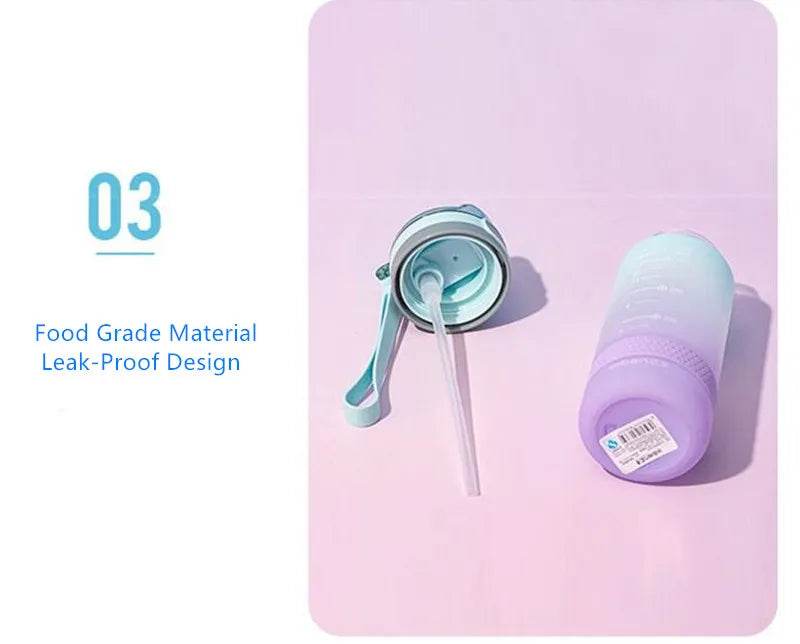 400ml/600ml New Fashion Water Bottle With Straw BPA Free Portable Outdoor Sport Cute Drinking Plastic Bottles Eco-Friendly - AIAZ
