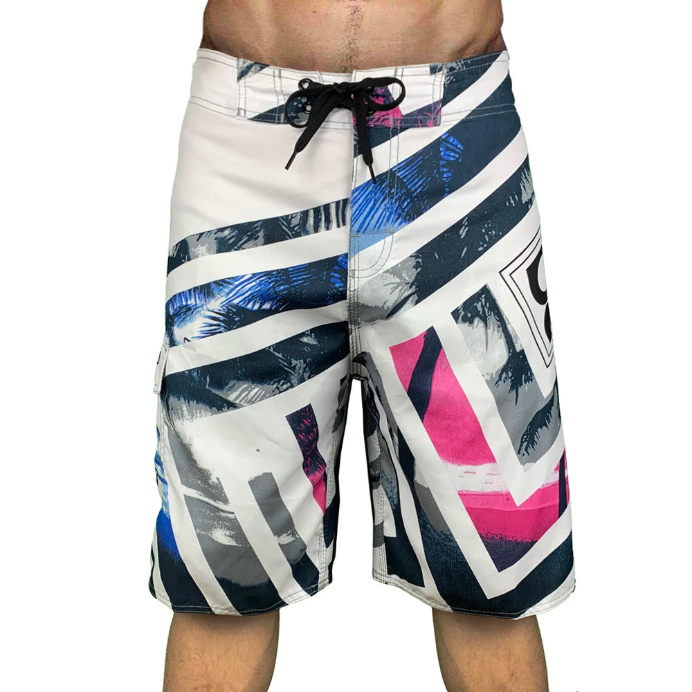 2024 New Printed Men's Swimming Shorts Surfing Beach Pants Running Shorts Bermuda Plate Pants Casual Fitness Pants Swimwear