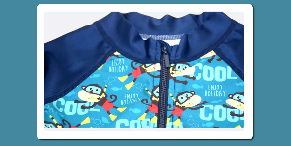 Eezkoala Infant Swimsuit UV 50 Resistant  and Long Sleeve Zipper Baby Swimwear Rash Vest for Toddler  Swimming Suit for  Kids