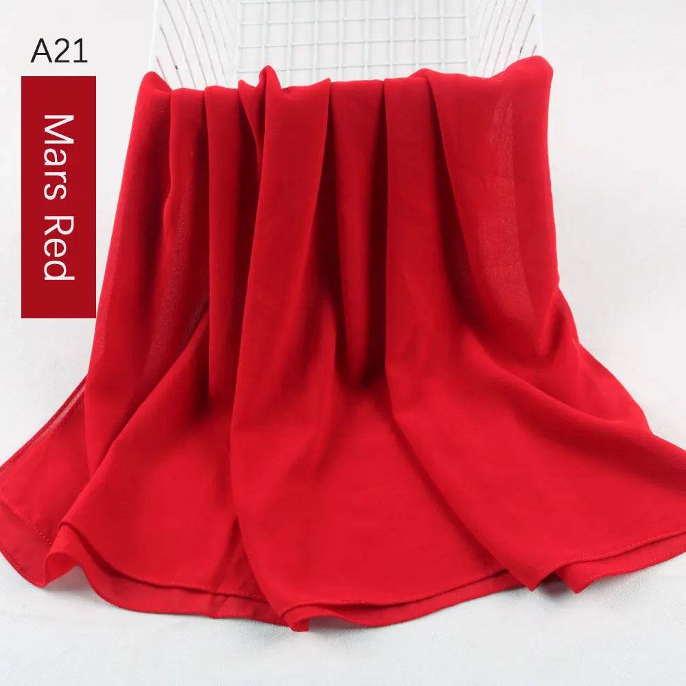 Muslim Women Chiffon Hijab Scarf Chiffon Soft Hijabs Shawl Long Scarves Wrap Headscarves For Muslim Fashion - AIAZ