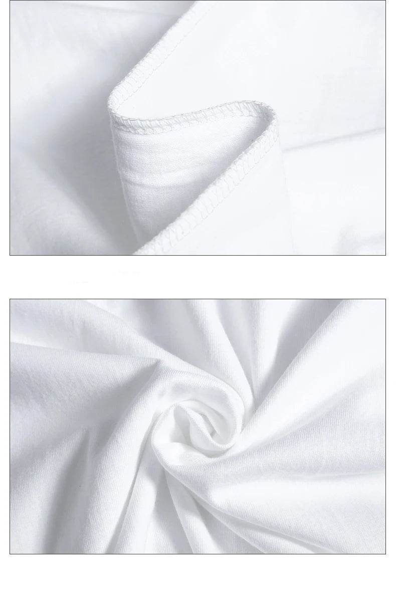 Mens T Shirts 2025 Male Summer Cotton Short Sleeve Fashion Bottoming Tops Round Neck White Tee Oversized T-shirt Men Clothing - AIAZ