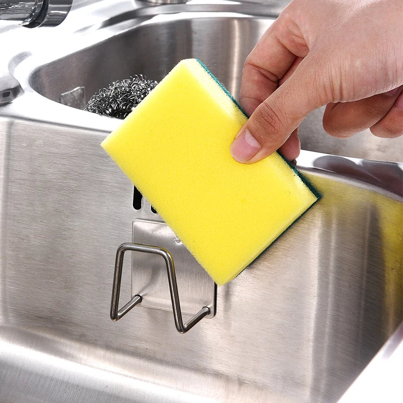 Kitchen Sponges Racks Self Adhesive Sink Sponges Drain Drying Rack Holders Kitchen Sink Accessories Dropshipping Stainless Steel
