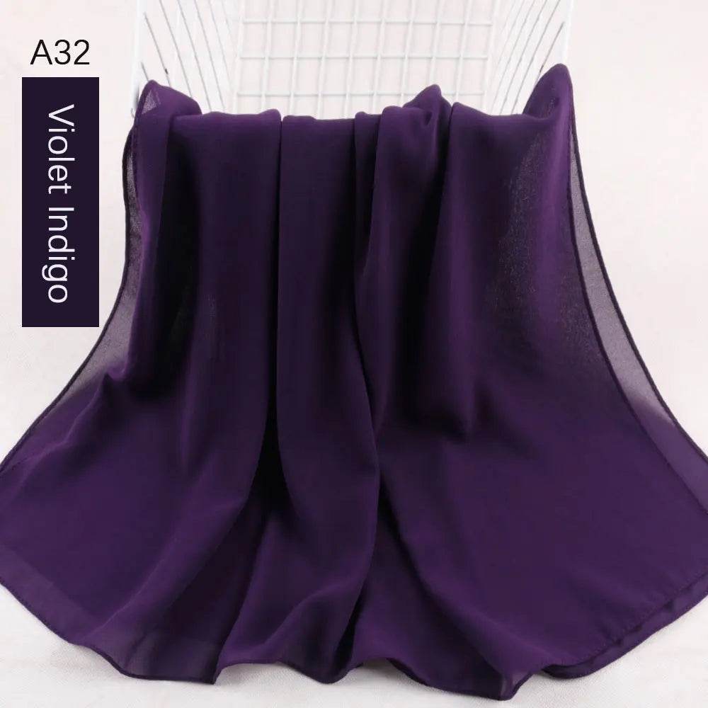Muslim Women Chiffon Hijab Scarf Chiffon Soft Hijabs Shawl Long Scarves Wrap Headscarves For Muslim Fashion - AIAZ