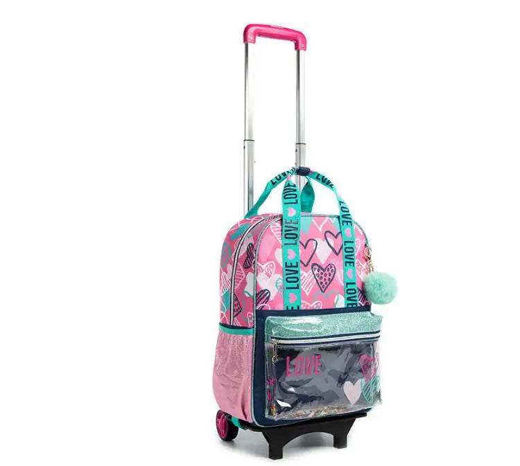 School Wheeled backpack Bag School bag with wheels Trolley Satchel bag Kids School Rolling backpack for girls School Trolley Bag - AIAZ