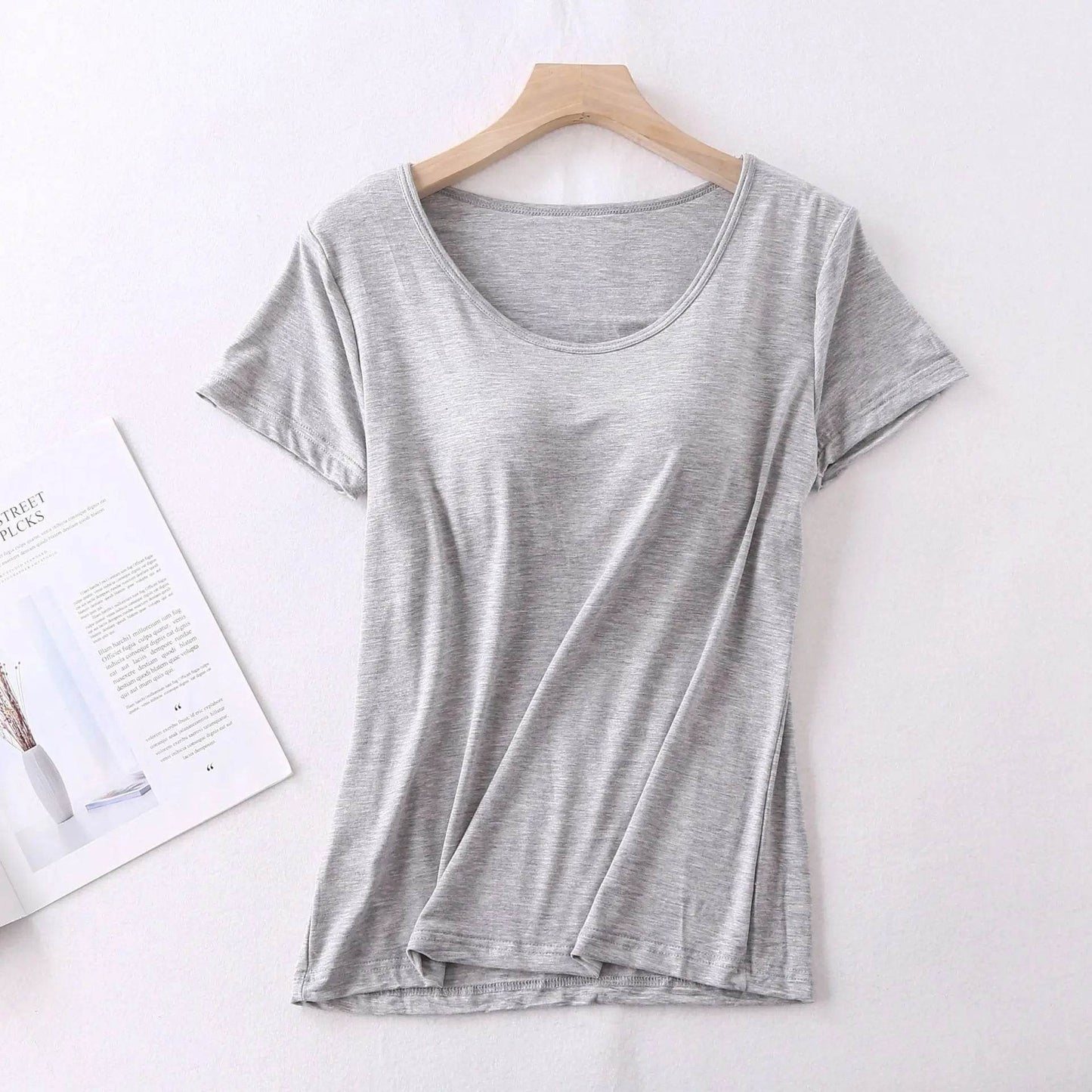 Modal cotton pyjama femme new pijamas women chest pad short sleeve pajamas set large size bra-cup loose shorts sleepwear set - AIAZ