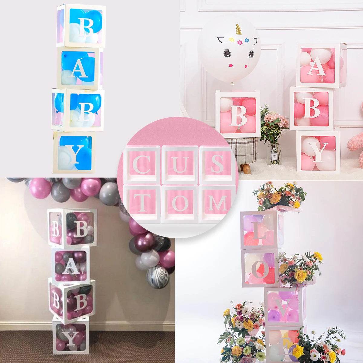 Letter Balloon Box First 1st Birthday Party Decor Kids Girl Boy Baby Shower One 1 Year Old birthday Decor Wedding Party Supplies - AIAZ