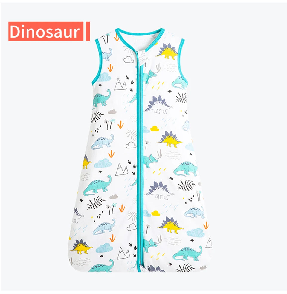 Baby Sleeping Bag For Newborn Baby Wearable Blanket 0.5 Tog Summer 100% Cotton Print Vest Sleep Sack Baby Boys Girls 0-3 Years