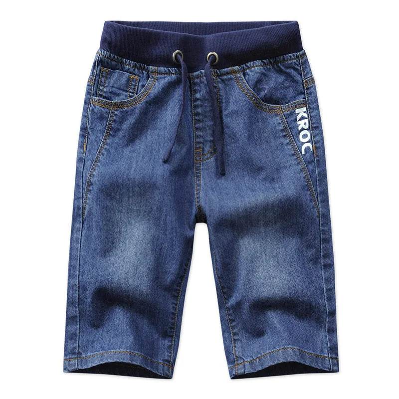 Boys Jean Shorts 2024 Summer Brand Design Printing Embroidery Lattice Kids Denim Shorts For Teen Boys 2-14Years Wear DWQ101 - AIAZ