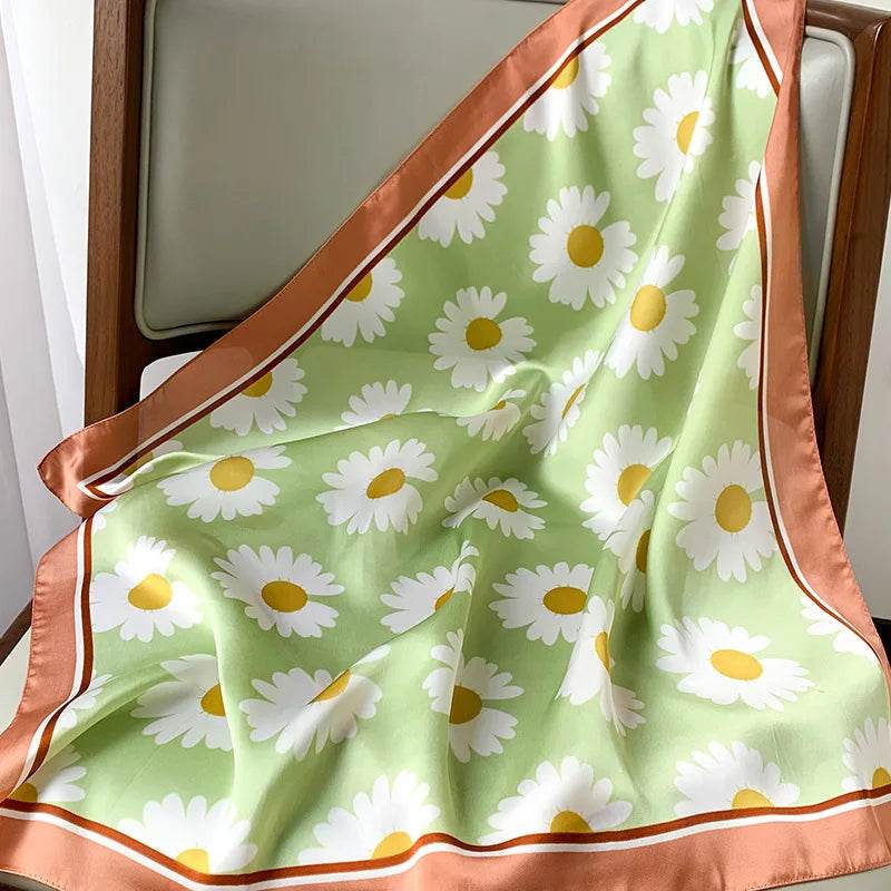 Fashion Scarves for Women Shawl Print Silk Satin Hijab Scarf Female Bandana 70*70cm Luxury Brand Square Shawls Scarfs For Ladies - AIAZ