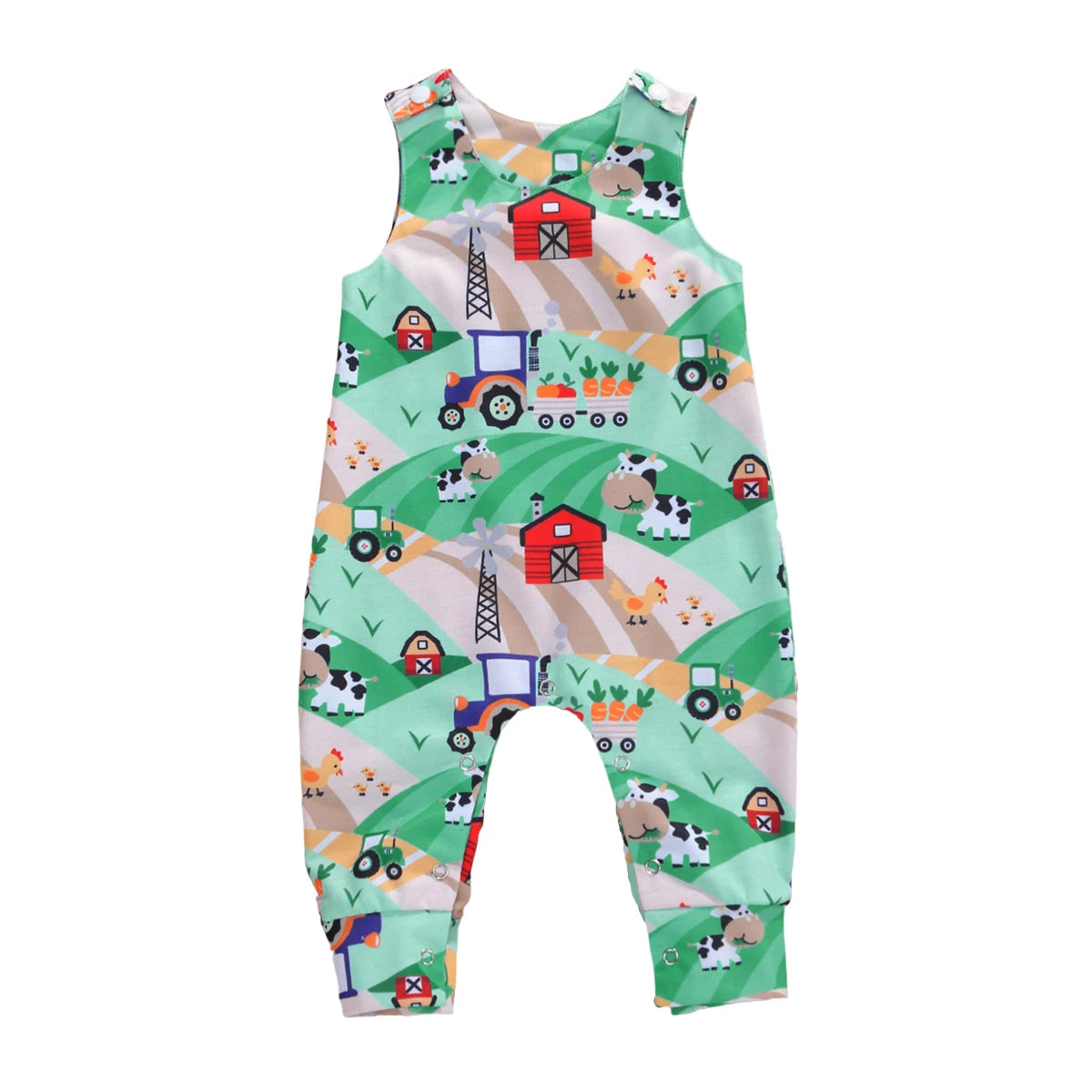 Citgeett Summer Newborn Baby Boys Girls Cotton Romper Sleeveless Button Jumpsuit Playsuit Overalls Casual Outfits