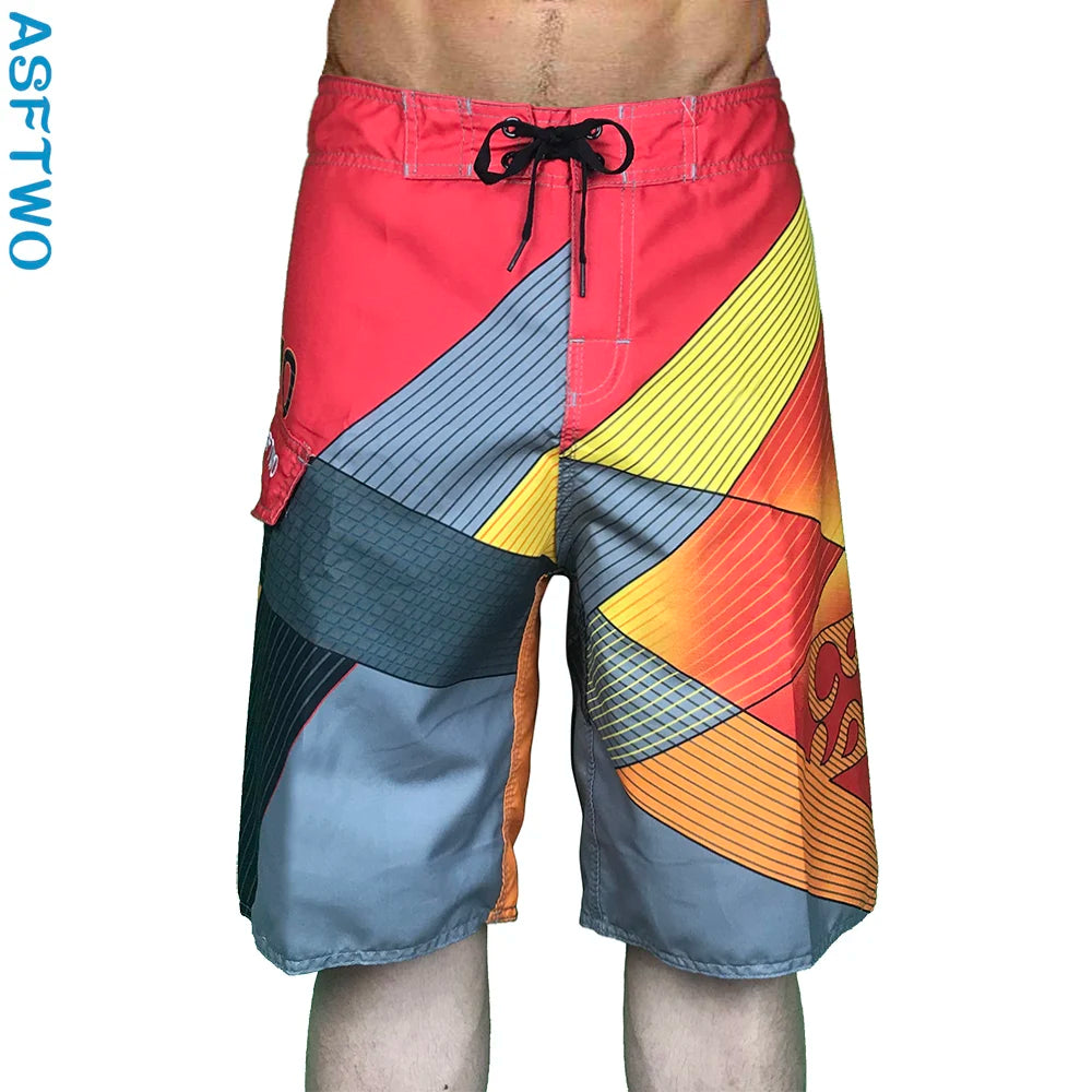 2024 New Printed Men's Swimming Shorts Surfing Beach Pants Running Shorts Bermuda Plate Pants Casual Fitness Pants Swimwear