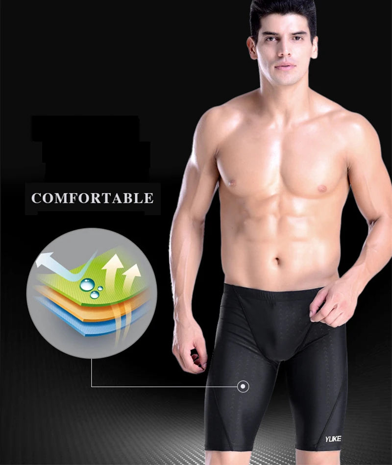 Men Swimming Shorts Waterproof Competition Swim Equipment Goggles with Ear-plug Cap Case Trunks Briefs Swimwear Half Pants 2022