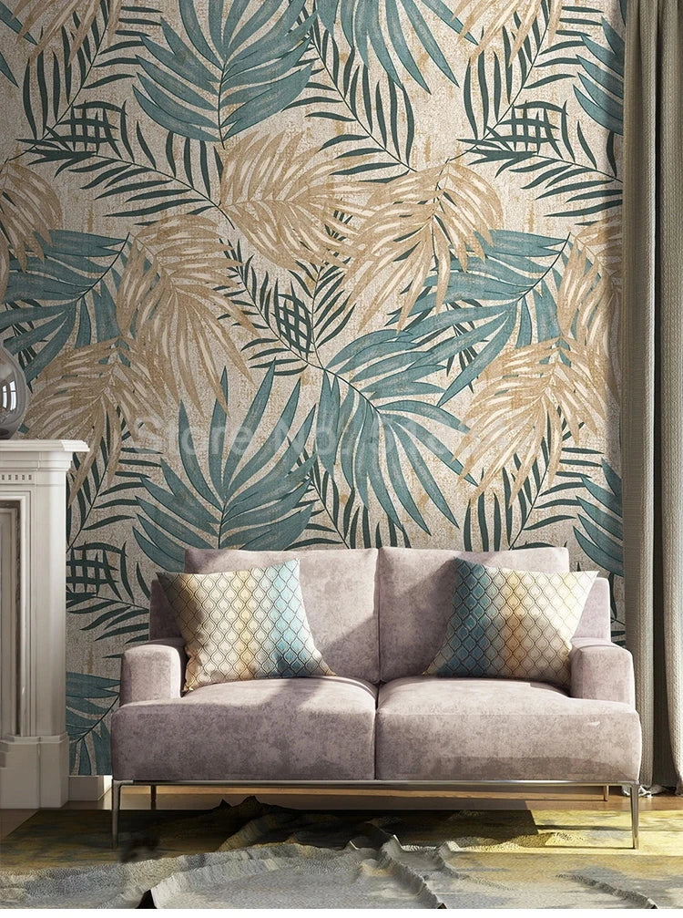 Custom 3D Wall Mural Plant Leaf Pastoral Wallpaper Bedroom Living Room TV Background Waterproof Canvas Fabric Painting Wall Art