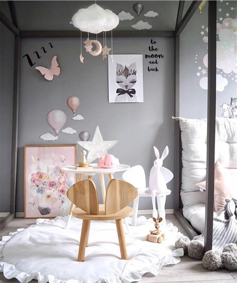 100cm Newborn Baby Padded Play Mats Soft Cotton Crawling Mat Girls Game Rugs Round Floor Carpet For Kids Interior Room Decorate