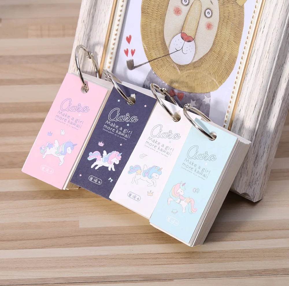 110 Sheets Lovely Mini Notebook School Supplies Stationery Vocabulary Writing Reciting Book Sticky Note Loose Leaf Memo Cards - AIAZ