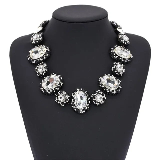 Luxury Austrian Crystal Glass Choker Necklace Women Jewelry Best Friendship Statement Necklaces Pendants For Bridal Wedding