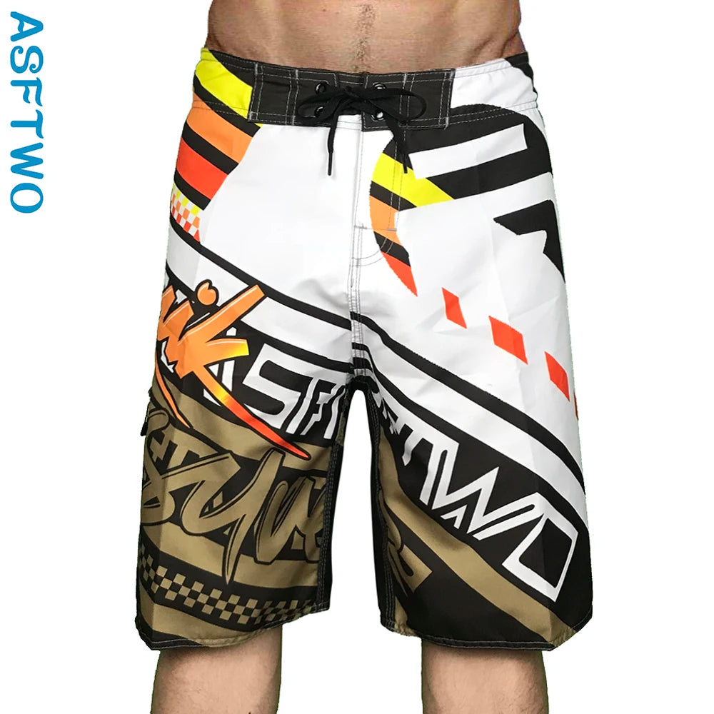 2024 New Printed Men's Swimming Shorts Surfing Beach Pants Running Shorts Bermuda Plate Pants Casual Fitness Pants Swimwear