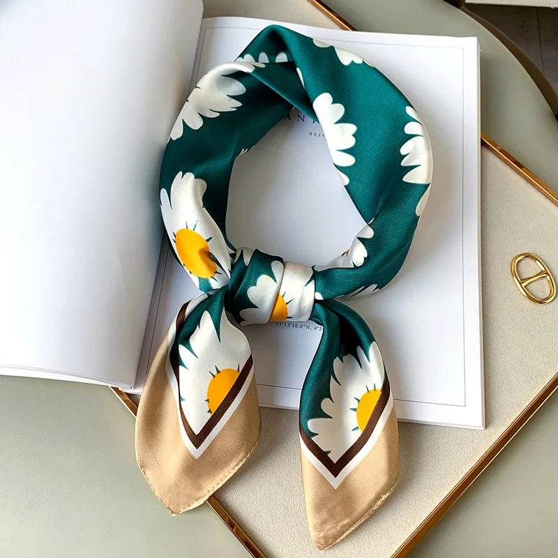 Fashion Scarves for Women Shawl Print Silk Satin Hijab Scarf Female Bandana 70*70cm Luxury Brand Square Shawls Scarfs For Ladies - AIAZ