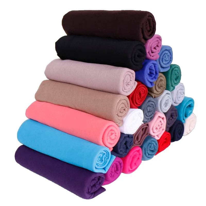 Hot Muslim Fashion Woman Soft Hijabs Scarf Shawl Plain Cotton Jersey Scarves Turban Women Long Shawls Head Wrap Headband Abaya - AIAZ