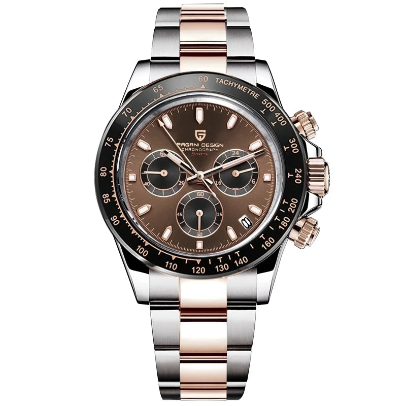 PAGANI DESIGN 2025 New Black Mens Watches Brand Luxury Quartz Watch For Men Chronograph Sports Waterproof Luminous Reloj Hombre