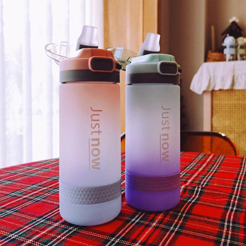 400ml/600ml New Fashion Water Bottle With Straw BPA Free Portable Outdoor Sport Cute Drinking Plastic Bottles Eco-Friendly - AIAZ