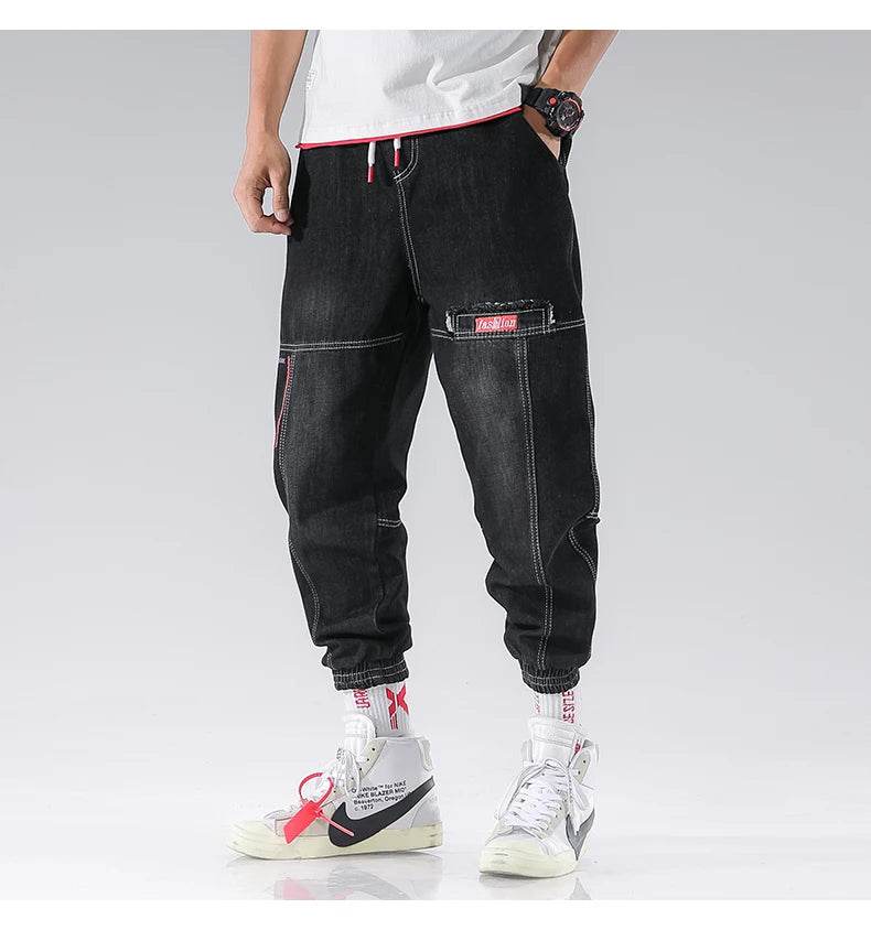 2025 New Streetwear Hip Hop Cargo Pants Men's Jeans Elastic Harun Joggers In Autumn and Spring Men ClothIng - AIAZ
