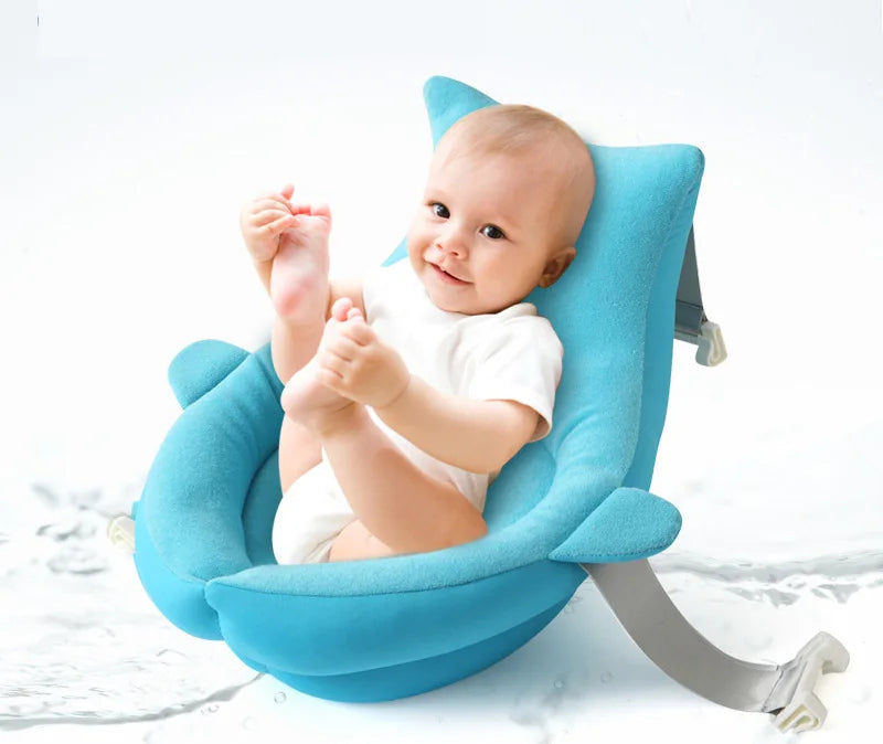 Baby Shower Blooming Flower Newborn Bathtub Foldable shark shape Cushion skin Bath pad portable bath tub Soft Seat Play mat 80cm
