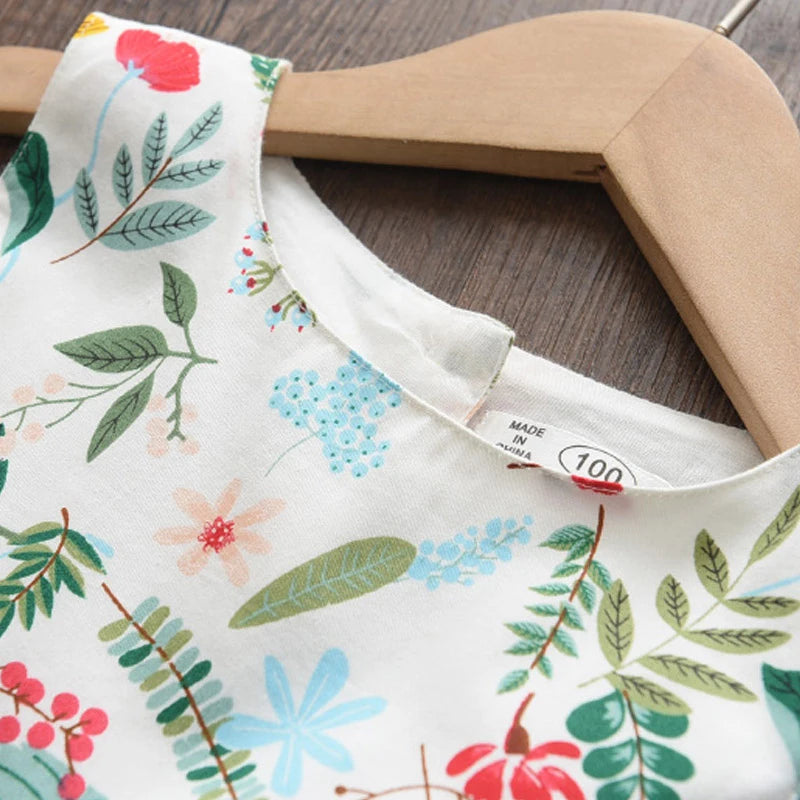 Bear Leader Floral Girls Dress Floral Kids Dresses Girls Princess Dress Children Clothes Girls Dress Casual Wear 3 7Y Vestido