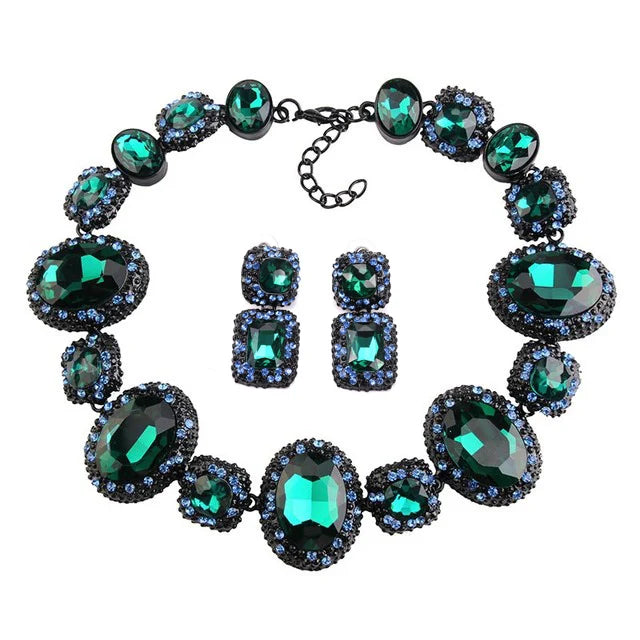 Luxury Austrian Crystal Glass Choker Necklace Women Jewelry Best Friendship Statement Necklaces Pendants For Bridal Wedding