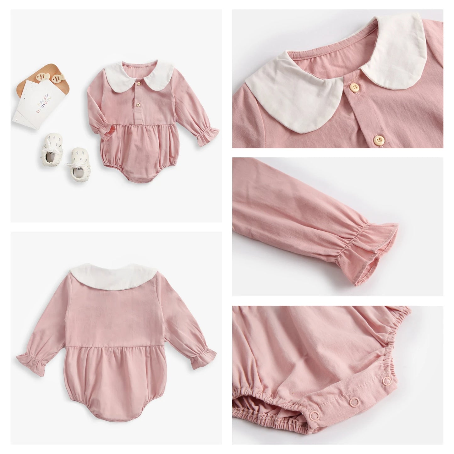 Sanlutoz Princess Newborn Baby Girl Bodysuits Long Sleeve Cotton Baby Clothes Flowers Plaid Cute