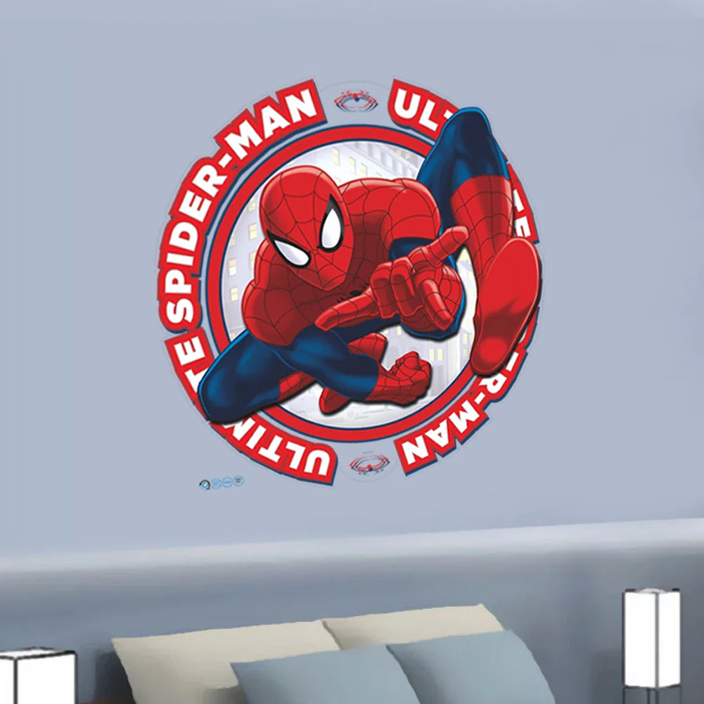 Cartoon Spider-Man Avenger Wall Stickers For Kids Room Decoration Home Bedroom PVC Decor Marvel Movie Mural Wall Art Decals