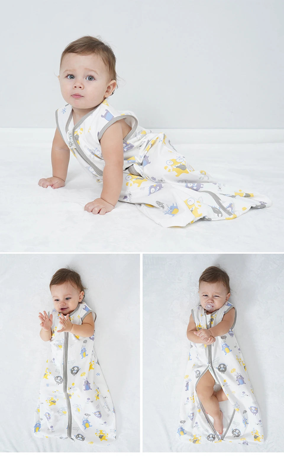 Baby Sleeping Bag For Newborn Baby Wearable Blanket 0.5 Tog Summer 100% Cotton Print Vest Sleep Sack Baby Boys Girls 0-3 Years