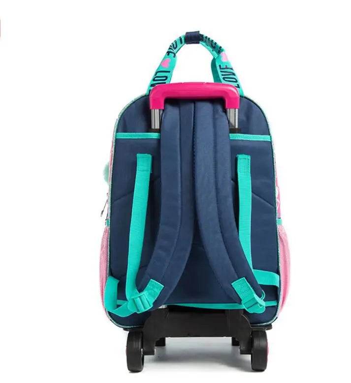 School Wheeled backpack Bag School bag with wheels Trolley Satchel bag Kids School Rolling backpack for girls School Trolley Bag - AIAZ