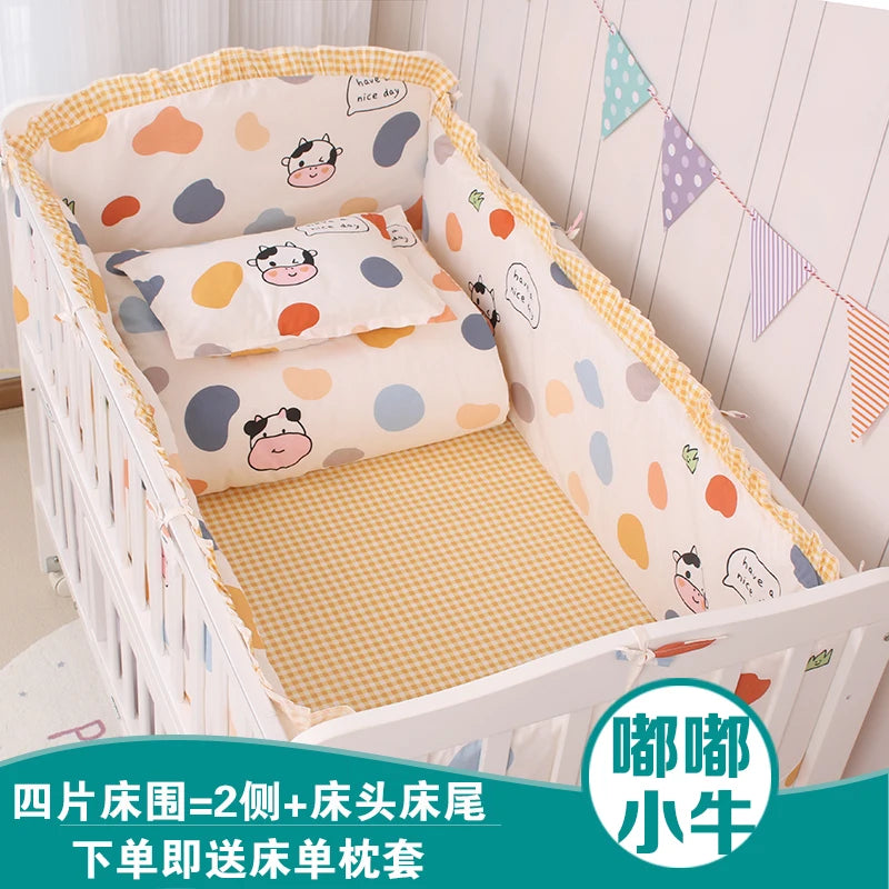 6/9pcs Elephant Baby Bedding Set Cotton Bedroom Decor Baby Girl Boy Crib Bed Linens Bed Bumper 120*60/120*70cm